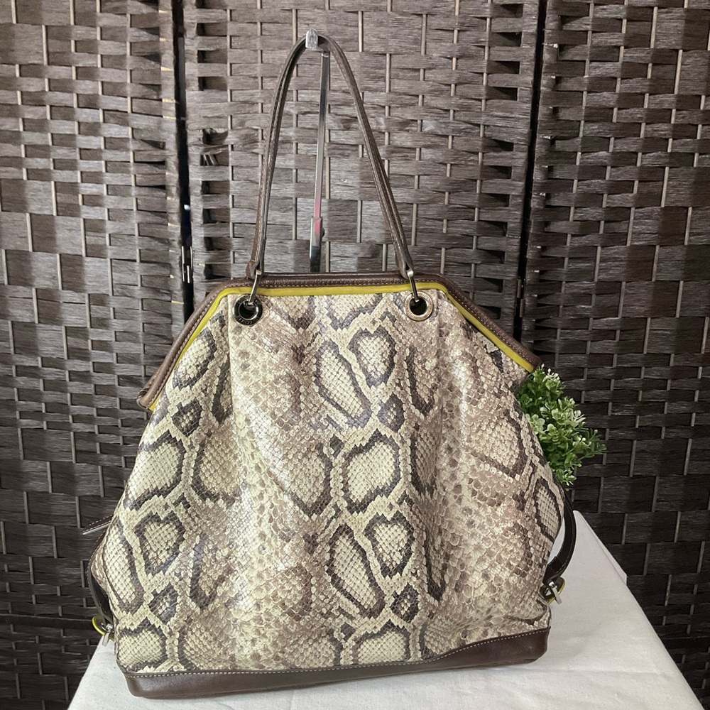 Longchamp Python Embossed Leather Tote - image 2